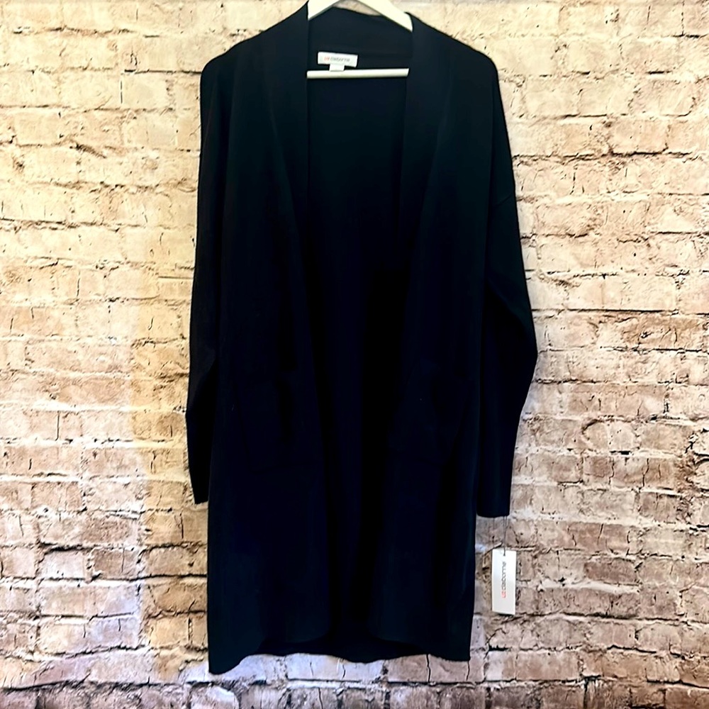 Sparkly Black long black cardigan- size xl
